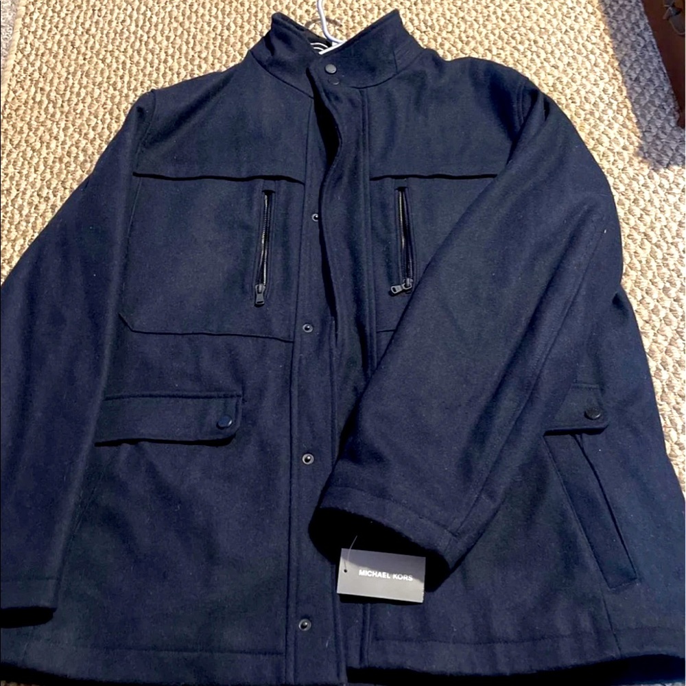 Mens size large AUTHENTIC Micheal Kors pea coat NWT